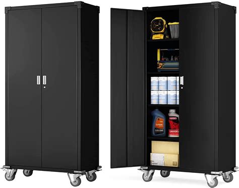 steel tall cabinet|large metal cabinet with wheels.